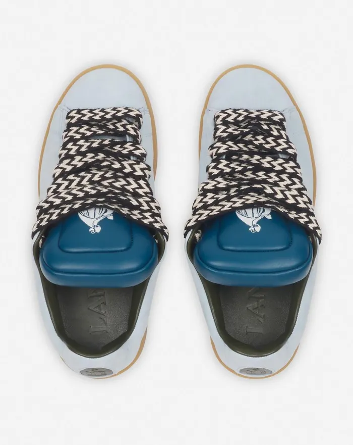 Lanvin X Future Hyper Curb Sneakers In Leather And Suede For Women Bluedark Blue Women Lanvin Sneakers Lanvin X Future Hyper Curb Sneakers In Leather And Suede For Women Bluedark Blue Women Lanvin Sneakers