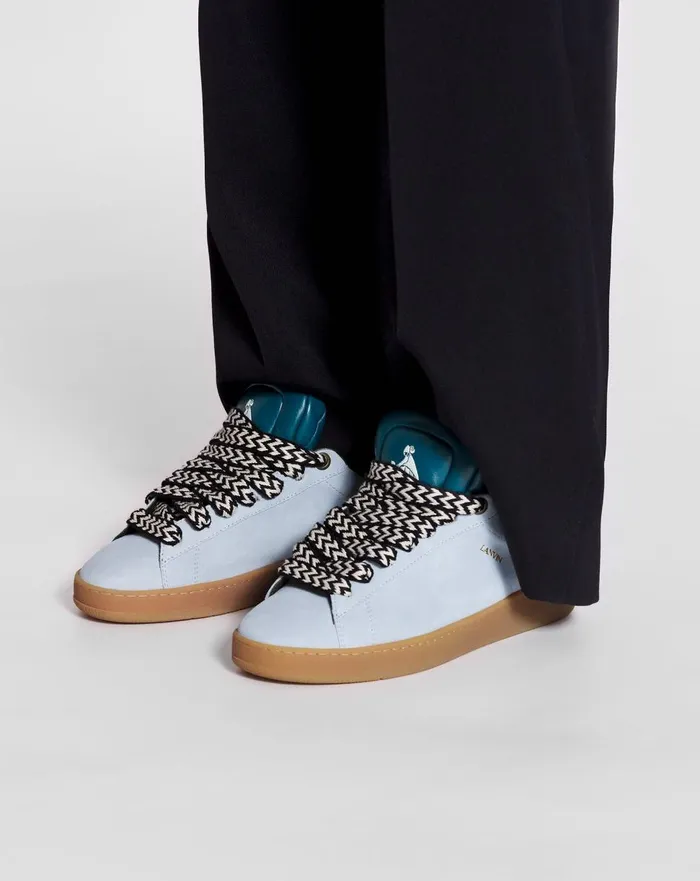 Lanvin X Future Hyper Curb Sneakers In Leather And Suede For Women Bluedark Blue Women Lanvin Sneakers Lanvin X Future Hyper Curb Sneakers In Leather And Suede For Women Bluedark Blue Women Lanvin Sneakers