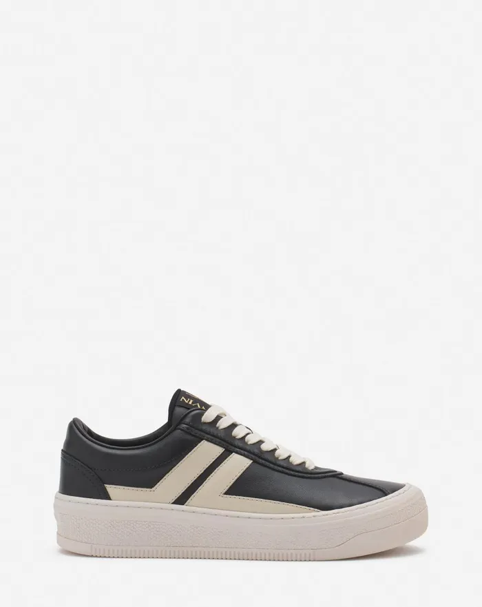 Lanvin X Future Leather Cash Sneakers For Women Dark Greybeige Women Lanvin Sneakers
