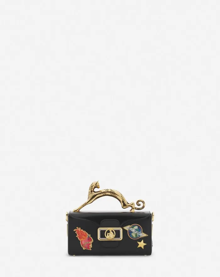 Lanvin X Future Pencil Cat Nano Leather Bag With Pins Blackmulticolour Men Lanvin Crossbody Bags