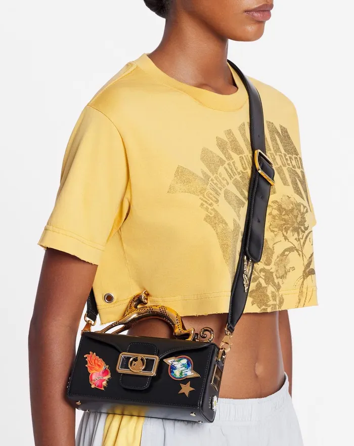 Lanvin X Future Pencil Cat Nano Leather Bag With Pins Blackmulticolour Men Lanvin Crossbody Bags