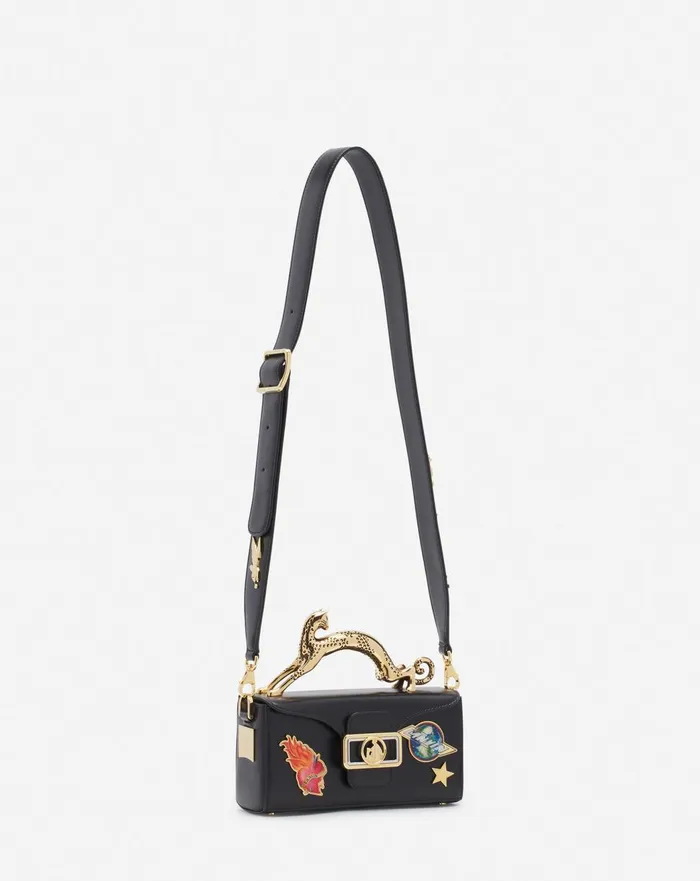 Lanvin X Future Pencil Cat Nano Leather Bag With Pins Blackmulticolour Men Lanvin Crossbody Bags