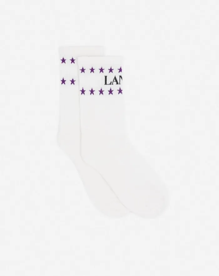 Lanvin X Future Stars Cotton Socks White Mustangblack Men Lanvin Socks