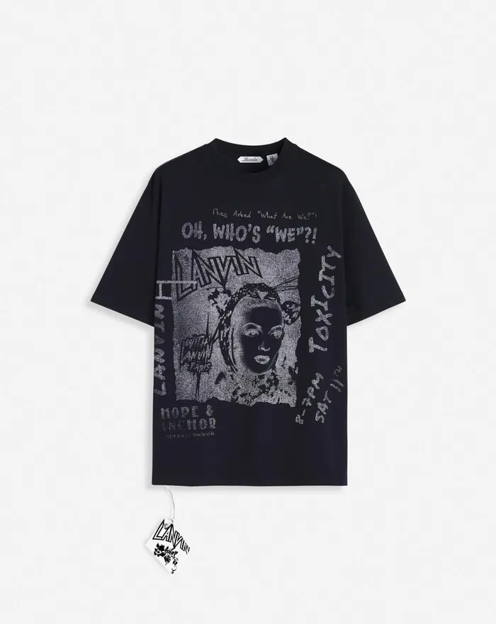 Lanvin X Future Unisex Classic Printed Tshirt Black Men Lanvin Tshirts and Polos