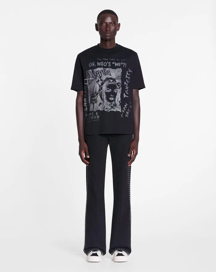 Lanvin X Future Unisex Classic Printed Tshirt Black Men Lanvin Tshirts and Polos Lanvin X Future Unisex Classic Printed Tshirt Black Men Lanvin Tshirts and Polos
