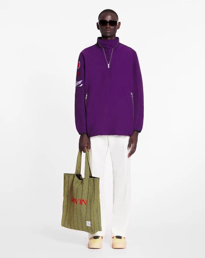 Lanvin X Future Windbreaker With Zipper And Emblems Purple Reign Men Lanvin Coats and Jackets