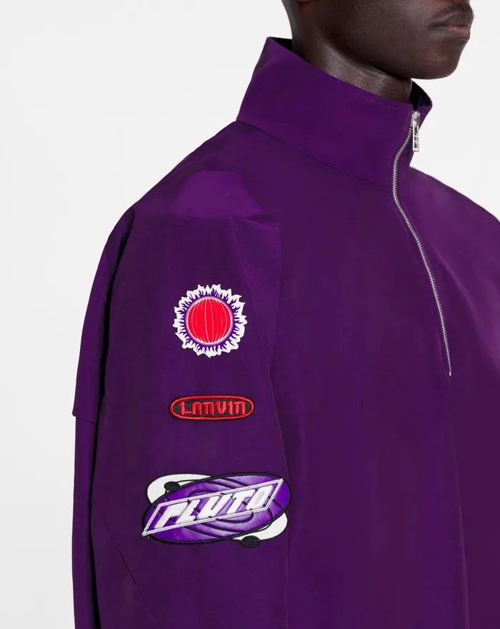 Lanvin X Future Windbreaker With Zipper And Emblems Purple Reign Men Lanvin Coats and Jackets