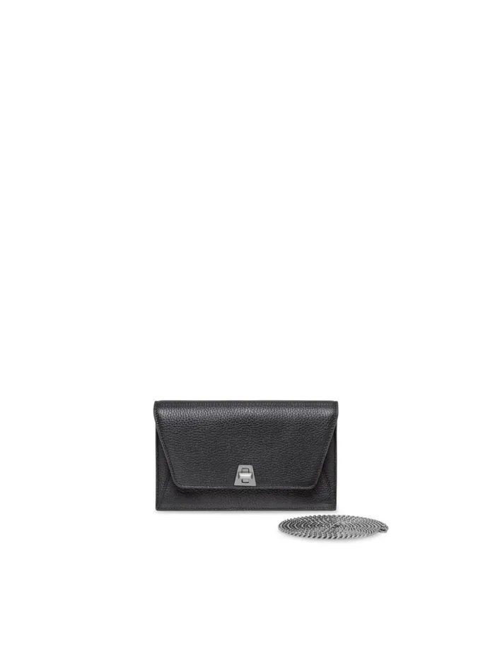 Leather Crossbody Envelope Clutch Black Women Akris Clutches