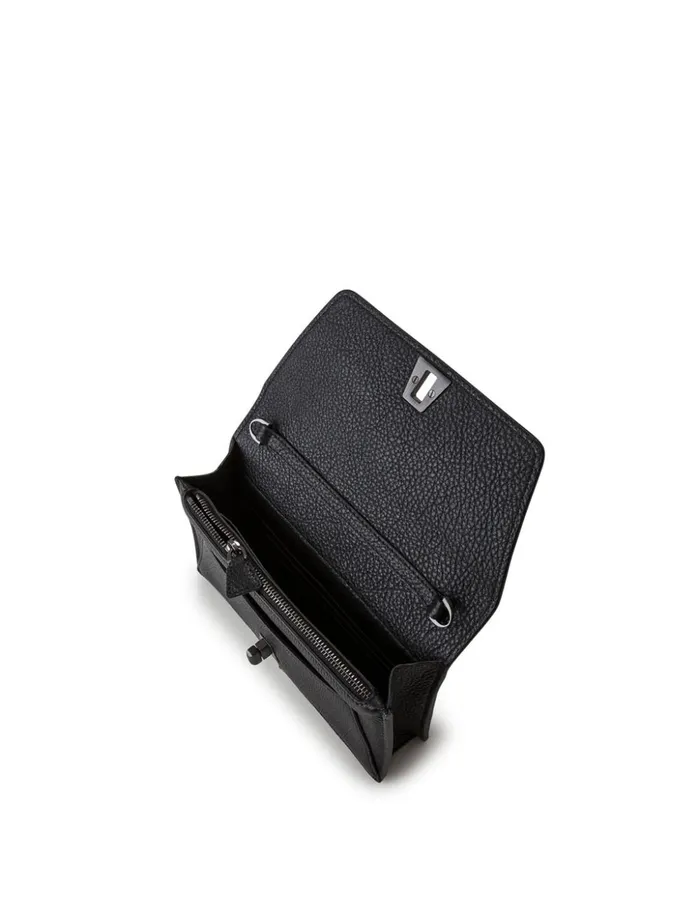 Leather Crossbody Envelope Clutch Black Women Akris Clutches