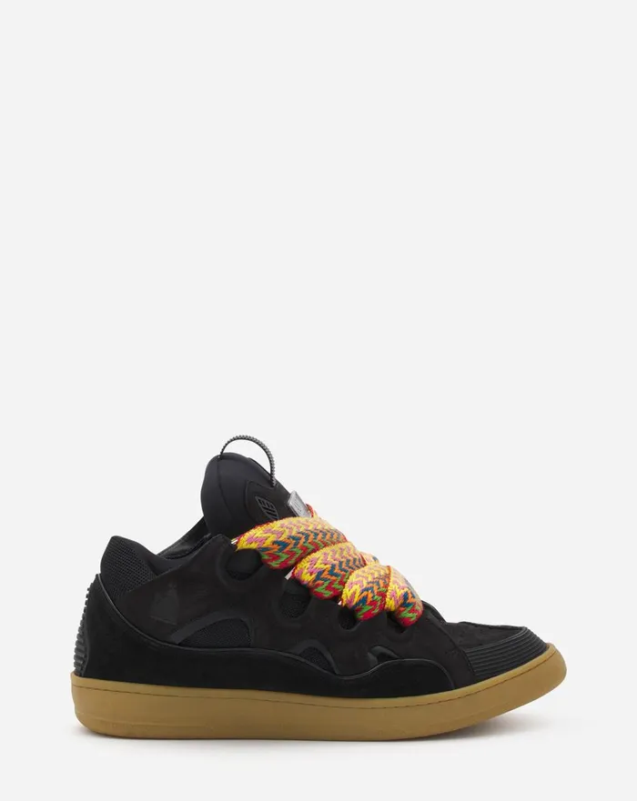 Leather Curb Sneakers Black Women Lanvin Curb