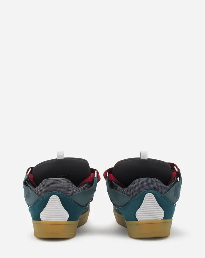 Leather Curb Sneakers Blue Men Lanvin Curb