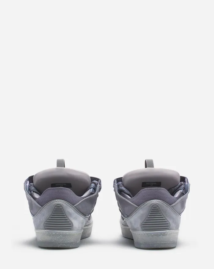 Leather Curb Sneakers Light Grey Men Lanvin Sneakers