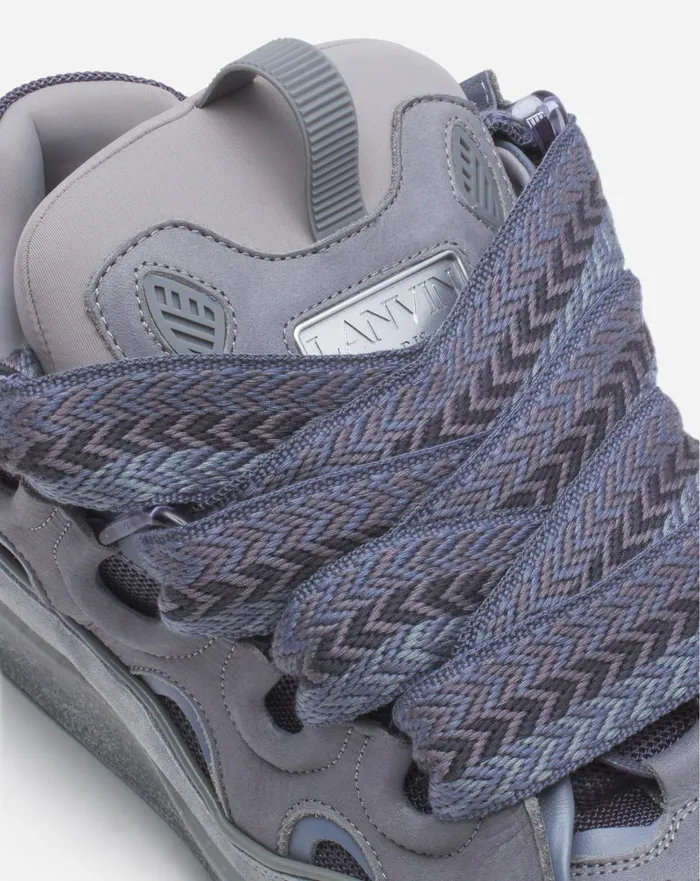 Leather Curb Sneakers Light Grey Men Lanvin Sneakers