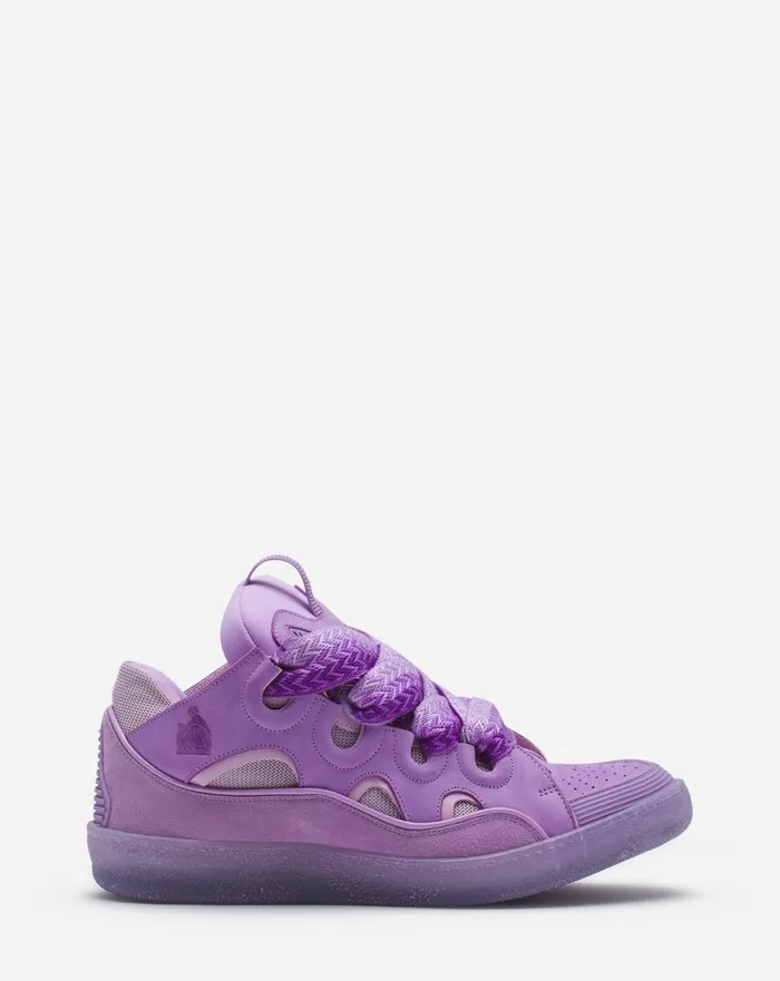Leather Curb Sneakers Lilac Men Lanvin Curb