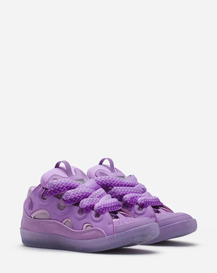 Leather Curb Sneakers Lilac Men Lanvin Curb Leather Curb Sneakers Lilac Men Lanvin Curb