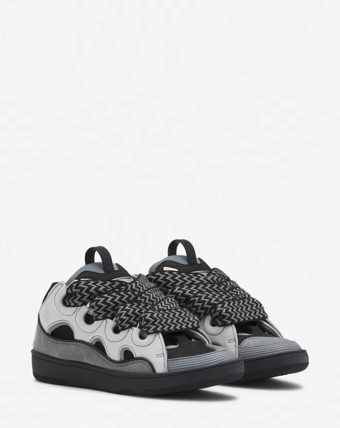Leather Curb Sneakers Whiteanthracite Women Lanvin Sneakers Leather Curb Sneakers Whiteanthracite Women Lanvin Sneakers