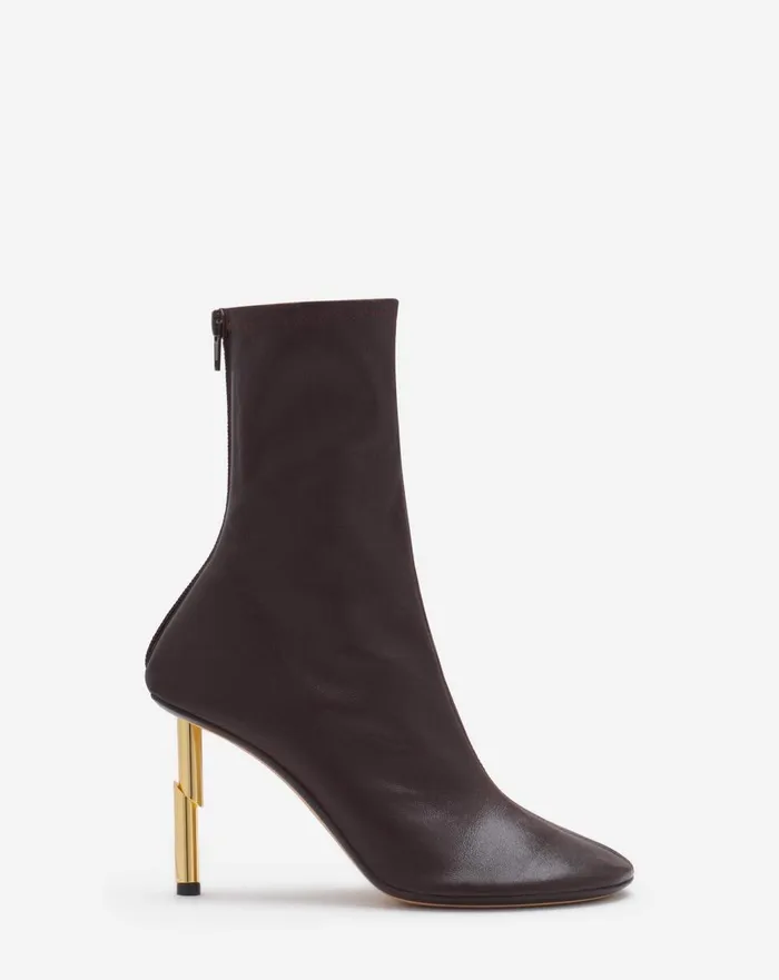 Leather Sequence By Lanvin Ankle Boots Cocoa Women Lanvin Boots and Booties