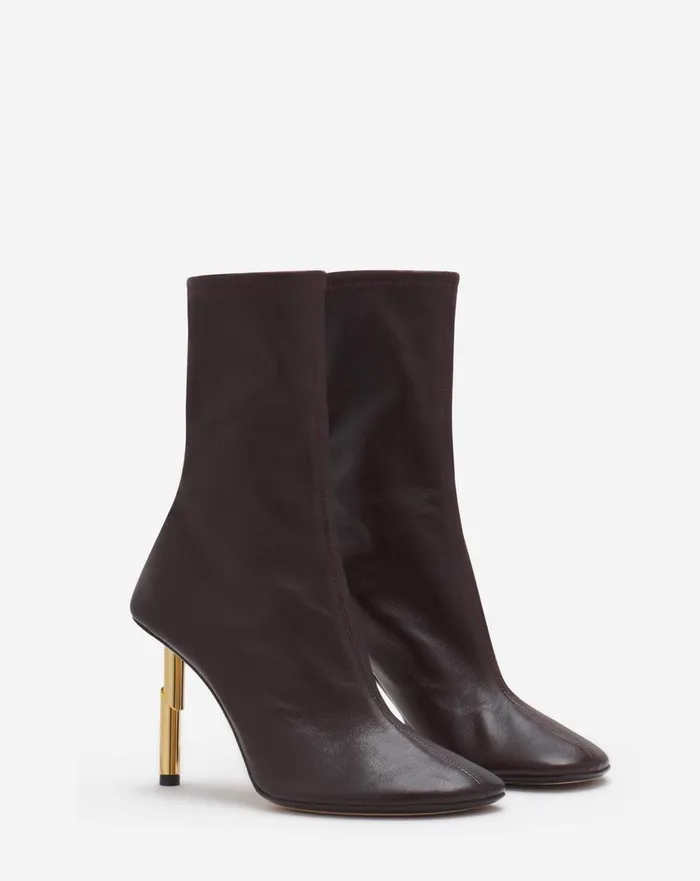 Leather Sequence By Lanvin Ankle Boots Cocoa Women Lanvin Boots and Booties
