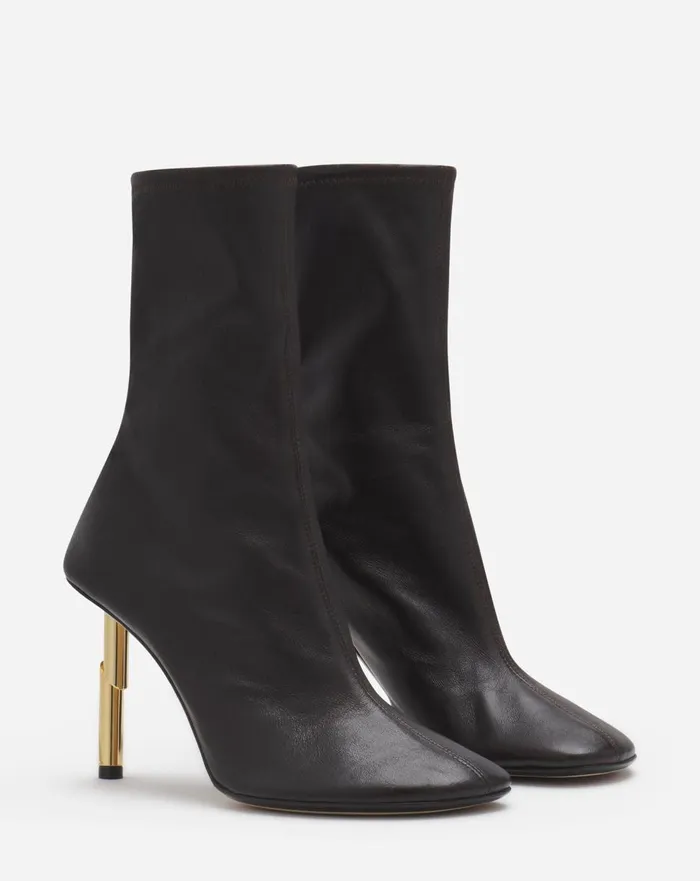 Leather Sequence By Lanvin Ankle Boots Cocoa Women Lanvin Boots and Booties