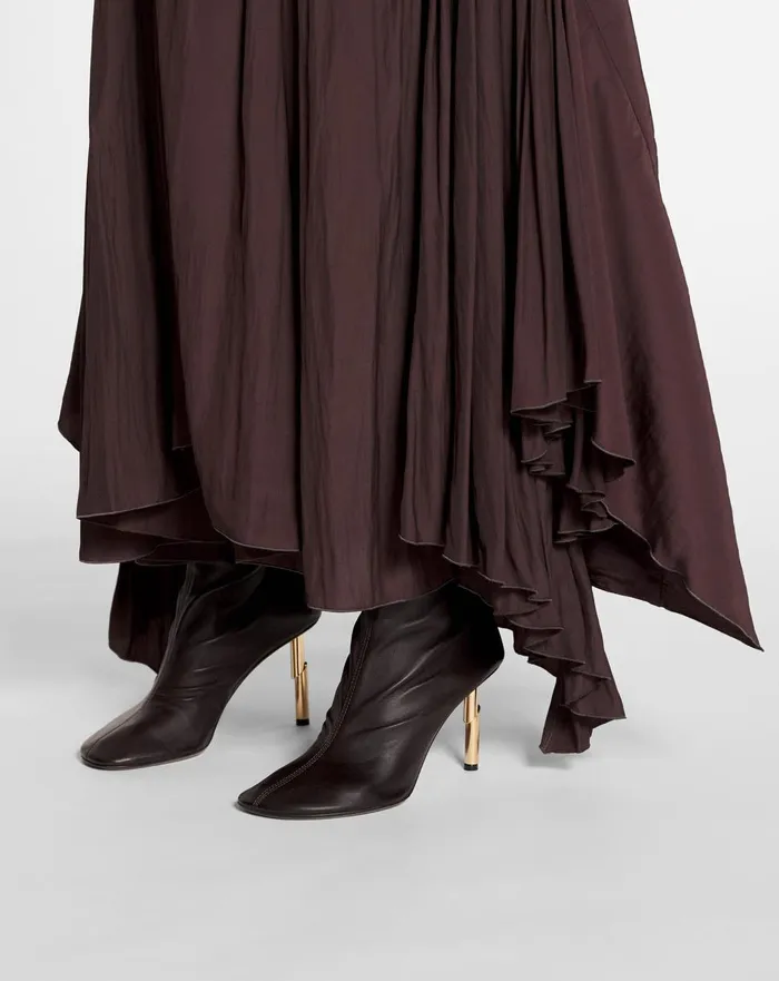Leather Sequence By Lanvin Ankle Boots Cocoa Women Lanvin Boots and Booties