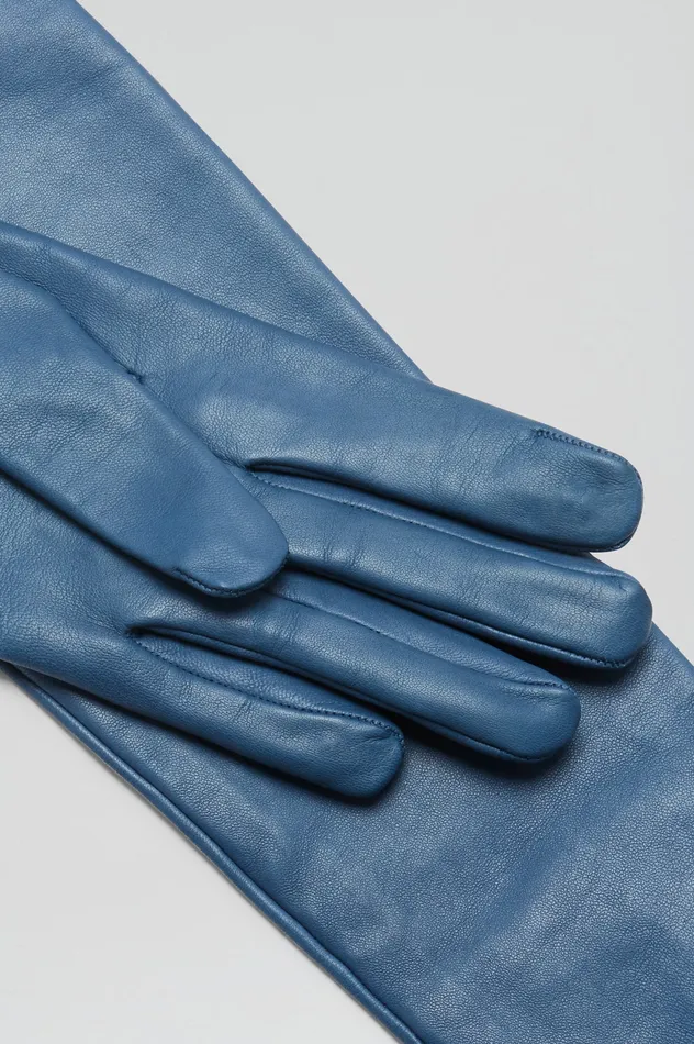Leather Women Scanlan Theodore LEATHER GLOVES DENIM Leather Women Scanlan Theodore LEATHER GLOVES DENIM