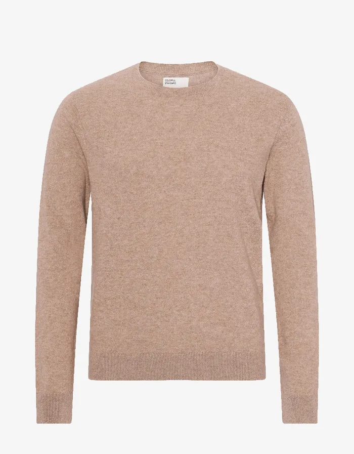 Light Merino Wool Crew 8211 Honey Beige Knit Sweaters Colorfulstandard Men