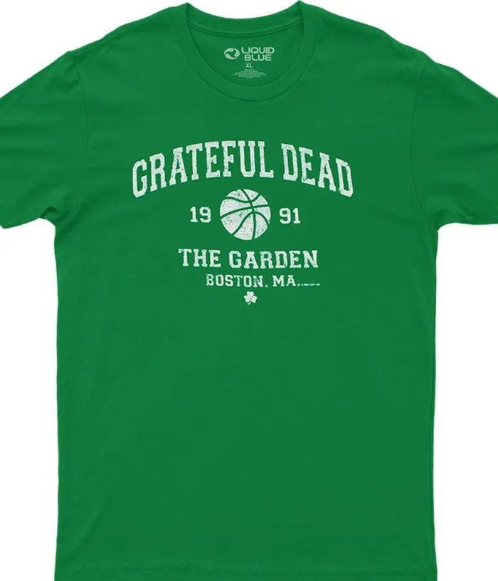 Liquid Blue Athletic TShirt Men Boston Garden 91 Green Athletic TShirt
