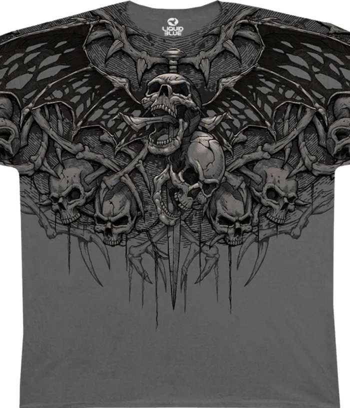 Liquid Blue Athletic TShirt Men Crypt Caller Grey Athletic TShirt