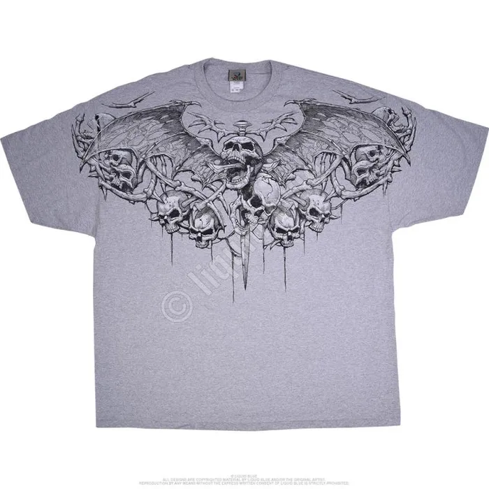 Liquid Blue Athletic TShirt Men Crypt Caller Grey Athletic TShirt