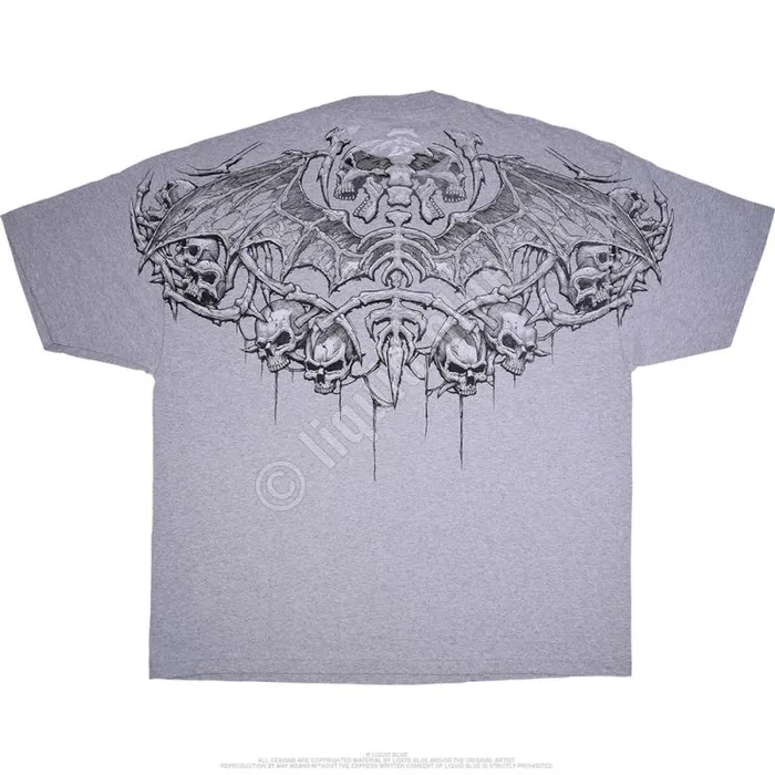 Liquid Blue Athletic TShirt Men Crypt Caller Grey Athletic TShirt