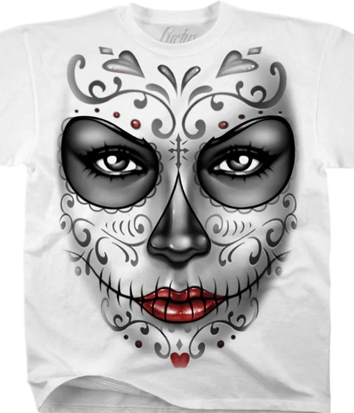 Liquid Blue Athletic TShirt Men Heart Skull White Athletic TShirt