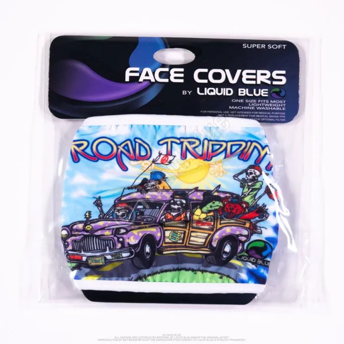 Liquid Blue Face Coverings Accessories Road Trippin Face Covering