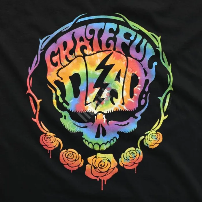 Liquid Blue Hoodie Men Deadhead Black Sleeve Printed Hoodie