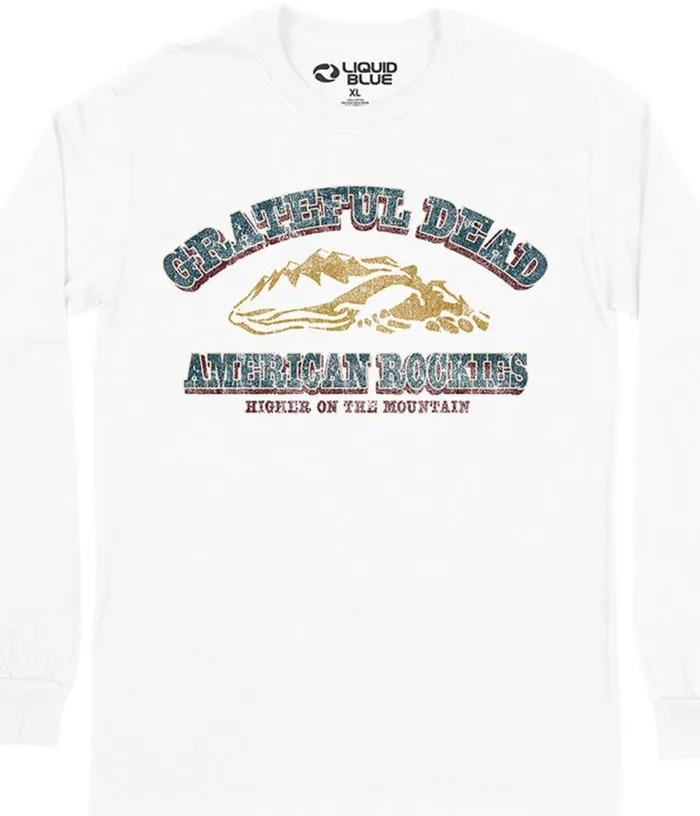 Liquid Blue Long Sleeve Men American Rockies Long Sleeve TShirt
