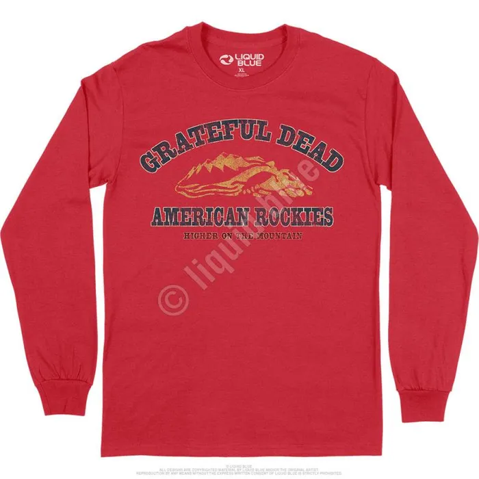 Liquid Blue Long Sleeve Men American Rockies Long Sleeve TShirt