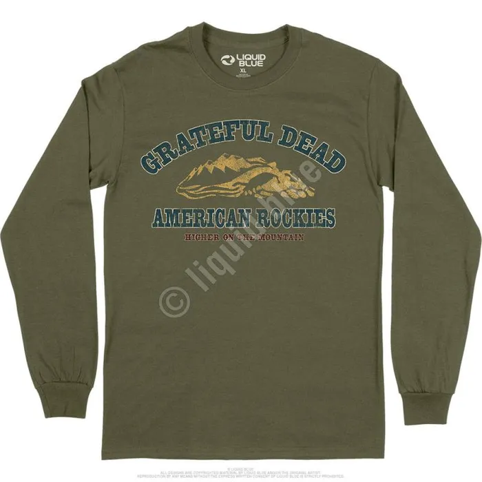 Liquid Blue Long Sleeve Men American Rockies Long Sleeve TShirt