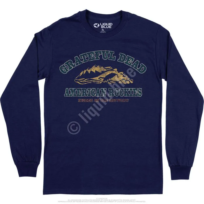 Liquid Blue Long Sleeve Men American Rockies Long Sleeve TShirt