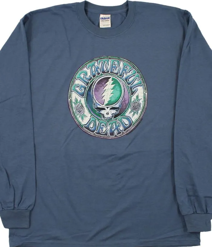 Liquid Blue Long Sleeve Men Batik SYF Blue Long Sleeve TShirt