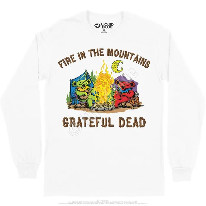 Liquid Blue Long Sleeve Men Fire In The Mountain Long Sleeve TShirt