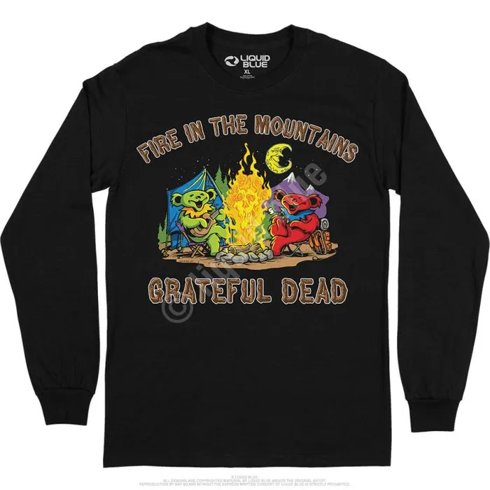 Liquid Blue Long Sleeve Men Fire In The Mountain Long Sleeve TShirt