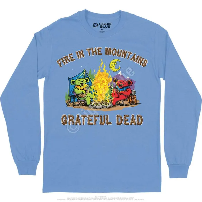Liquid Blue Long Sleeve Men Fire In The Mountain Long Sleeve TShirt