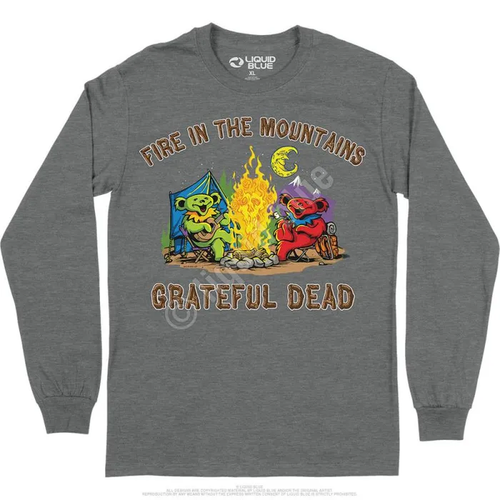 Liquid Blue Long Sleeve Men Fire In The Mountain Long Sleeve TShirt