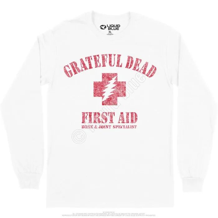 Liquid Blue Long Sleeve Men First Aid Long Sleeve TShirt