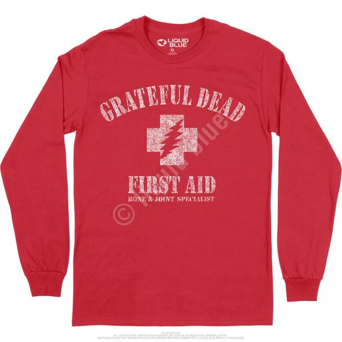 Liquid Blue Long Sleeve Men First Aid Long Sleeve TShirt