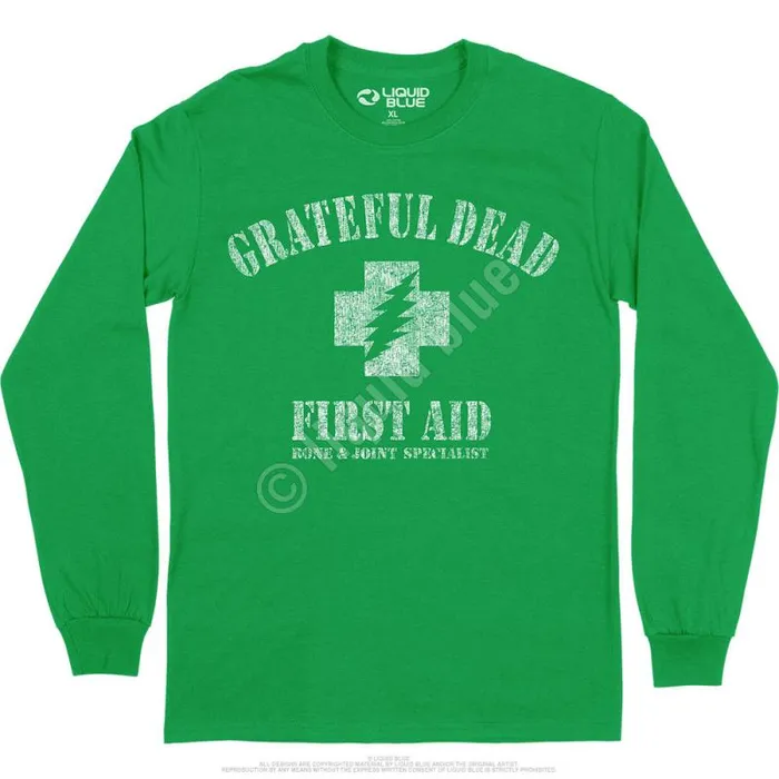 Liquid Blue Long Sleeve Men First Aid Long Sleeve TShirt