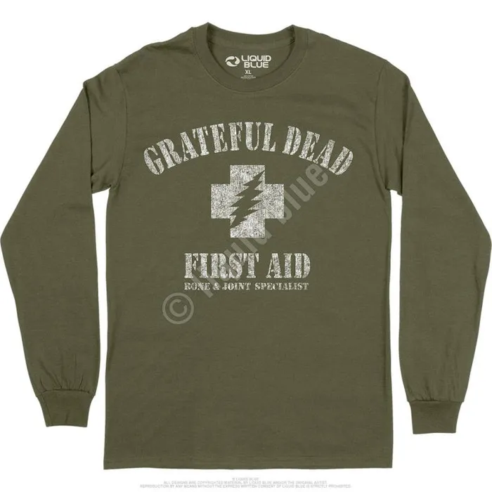 Liquid Blue Long Sleeve Men First Aid Long Sleeve TShirt