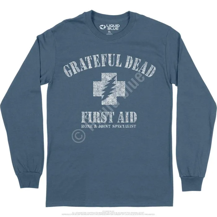 Liquid Blue Long Sleeve Men First Aid Long Sleeve TShirt
