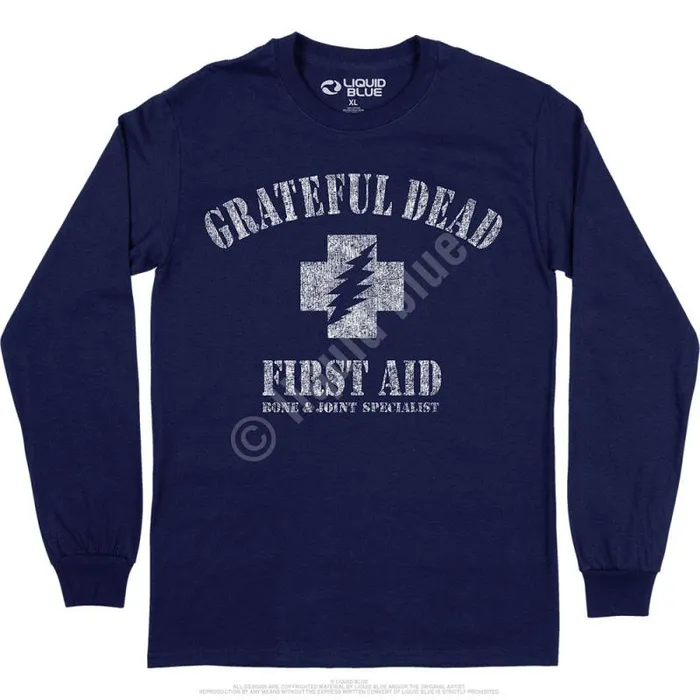 Liquid Blue Long Sleeve Men First Aid Long Sleeve TShirt