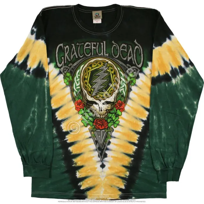 Liquid Blue Long Sleeve Men GD Shamrock V TieDye Long Sleeve TShirt