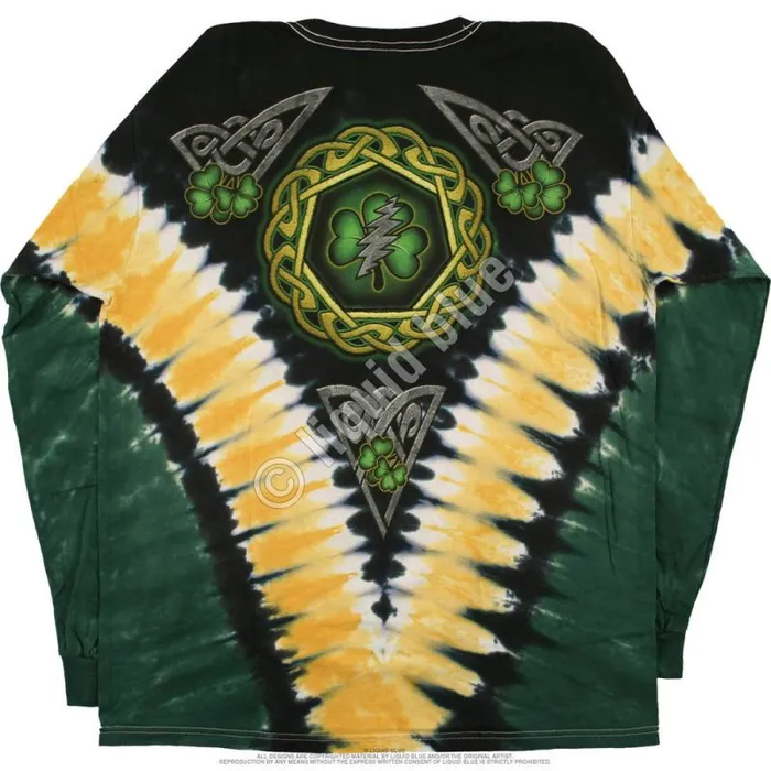 Liquid Blue Long Sleeve Men GD Shamrock V TieDye Long Sleeve TShirt